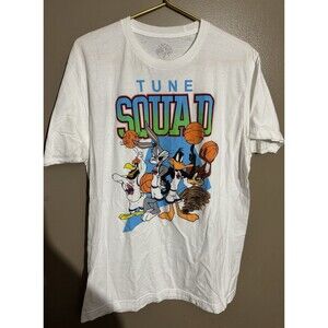 SpaceJam White Tune Squad Looney tunes Graphic Tee Men’s T-shirt Size L NWOT